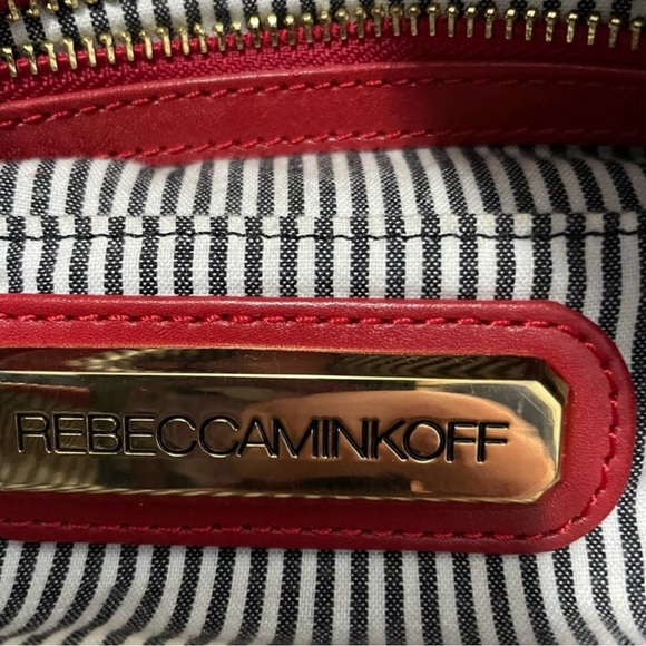 Rebecca Minkoff red leather mini handle bag top handle - Picture 7 of 9